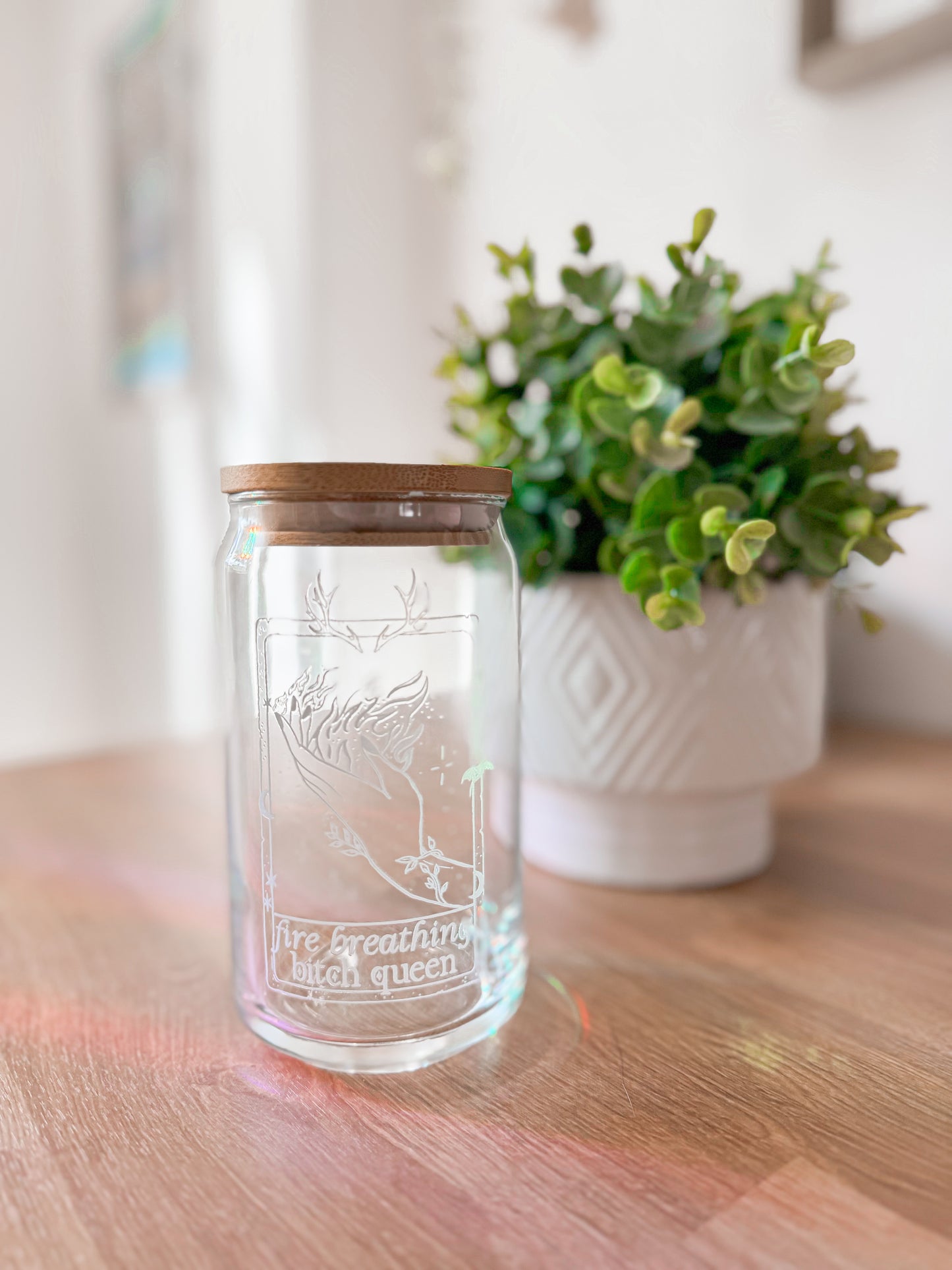 Fire Breathing Bitch Queen Sipper Glass, 16oz