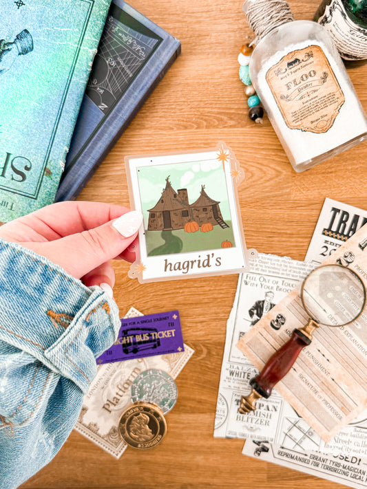 Wizardry Gamekeeper Hut Polaroid Vinyl Sticker
