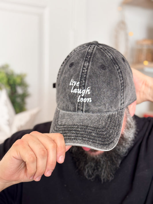 Live Laugh Loon Vintage Embroidered Hat