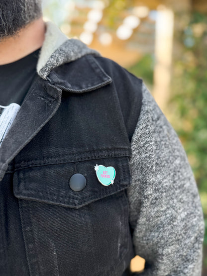 Get F*cked Conversation Heart Hard Enamel Pin