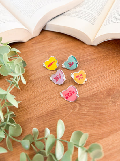Get F*cked Conversation Heart Hard Enamel Pin