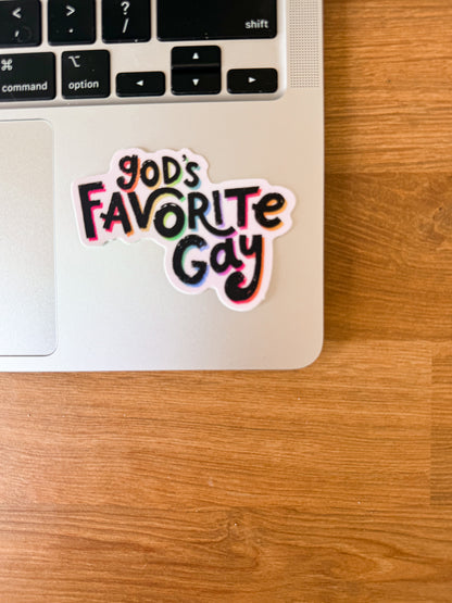 God's Favorite Gay Vinyl Sticker