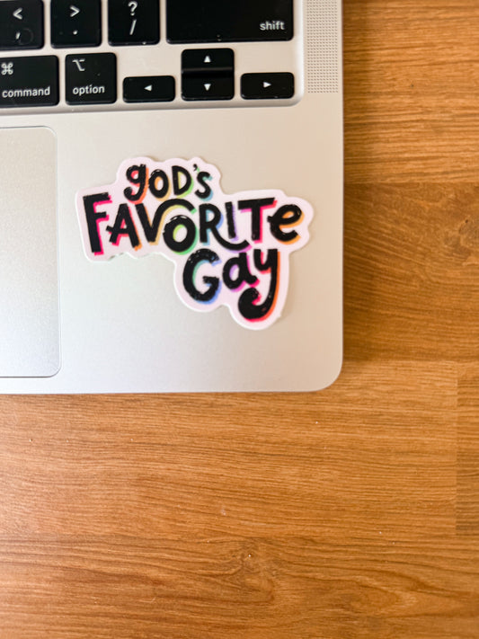 God's Favorite Gay Vinyl Sticker
