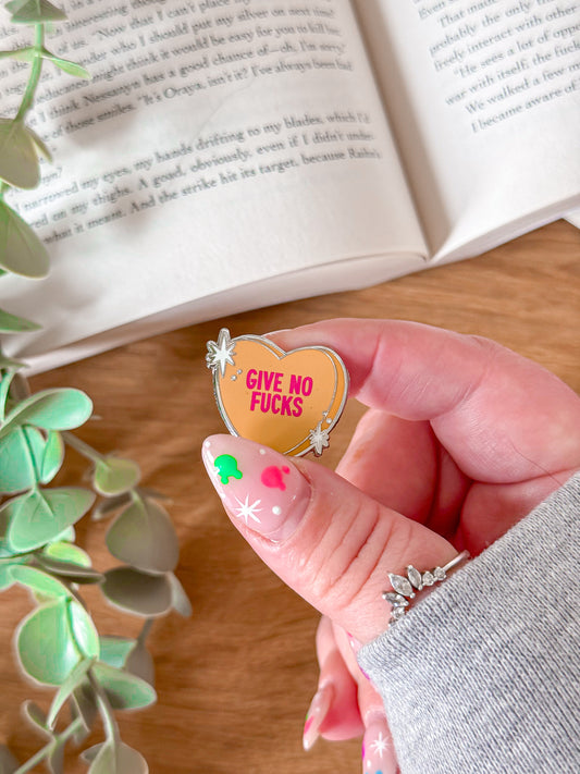 Give No F*cks Conversation Heart Hard Enamel Pin
