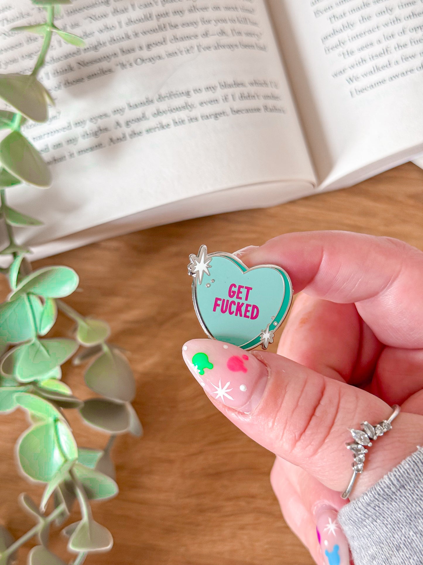 Get F*cked Conversation Heart Hard Enamel Pin