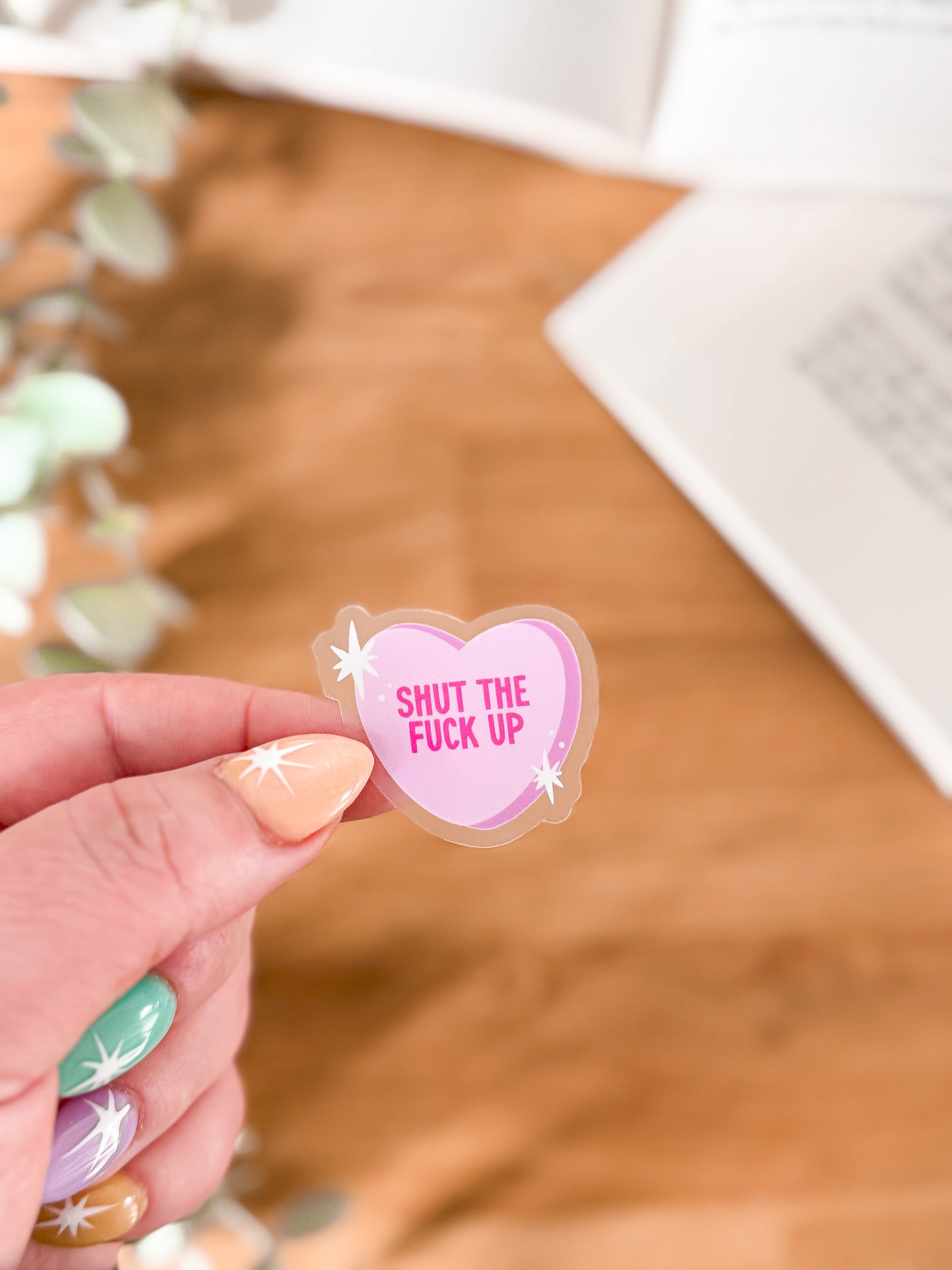 Get F*cked Conversation Heart Vinyl Sticker