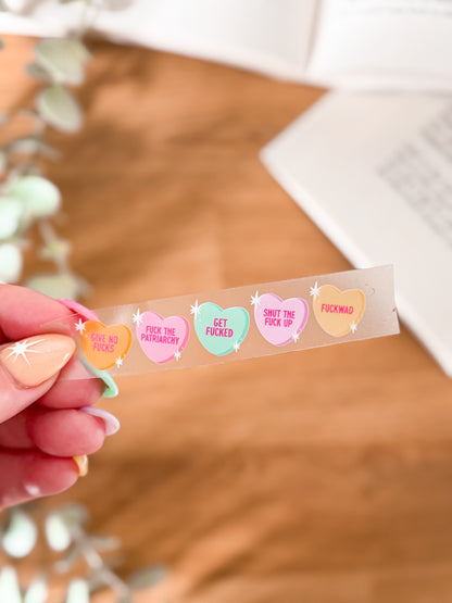 Get F*cked Conversation Heart Vinyl Sticker