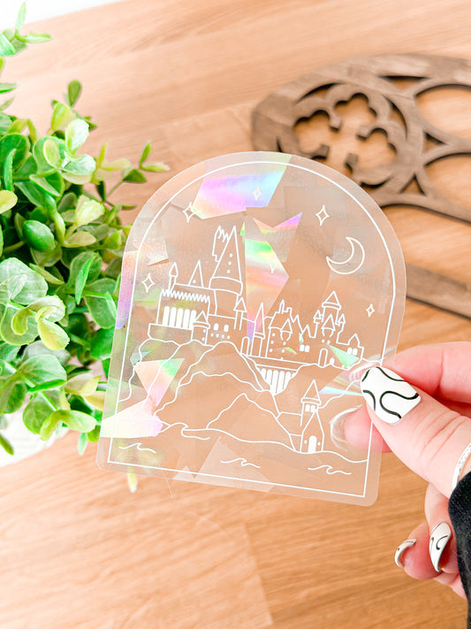 Wizardry School Castle Suncatcher Sticker
