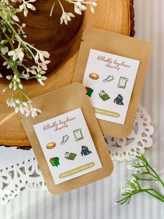 Probaby.Anxiously.Reading Fillable Shaker Keychain Pack