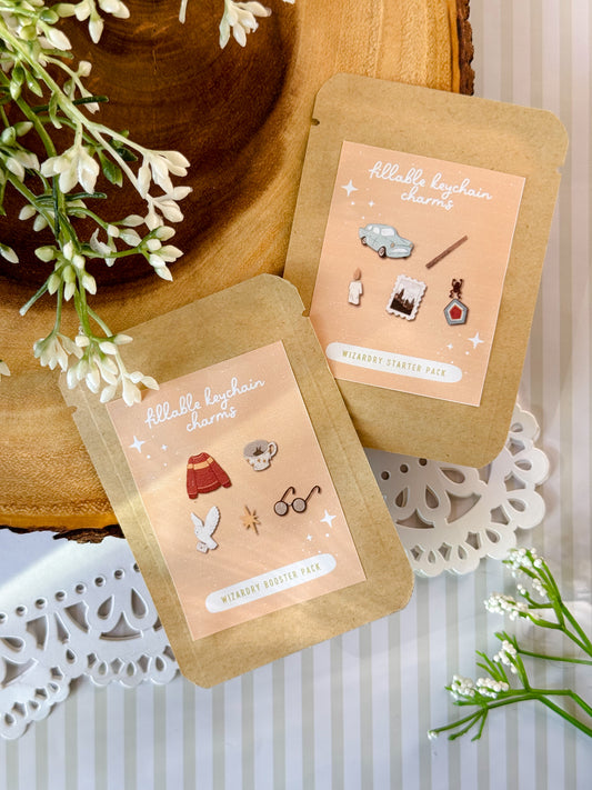 Wizardry Fillable Shaker Keychain Packs