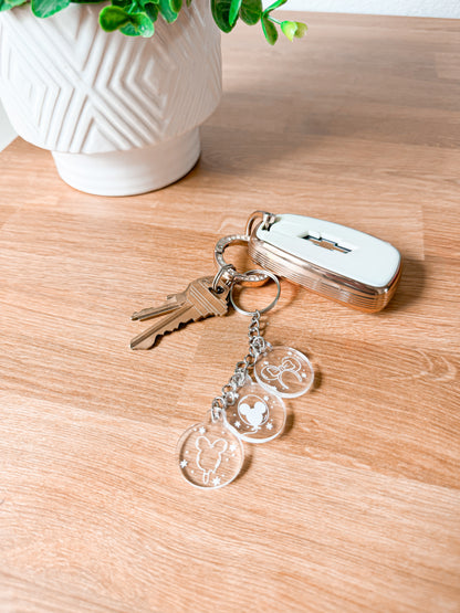 Mickey Ears Cascading Charm Keychain (SAMPLE)