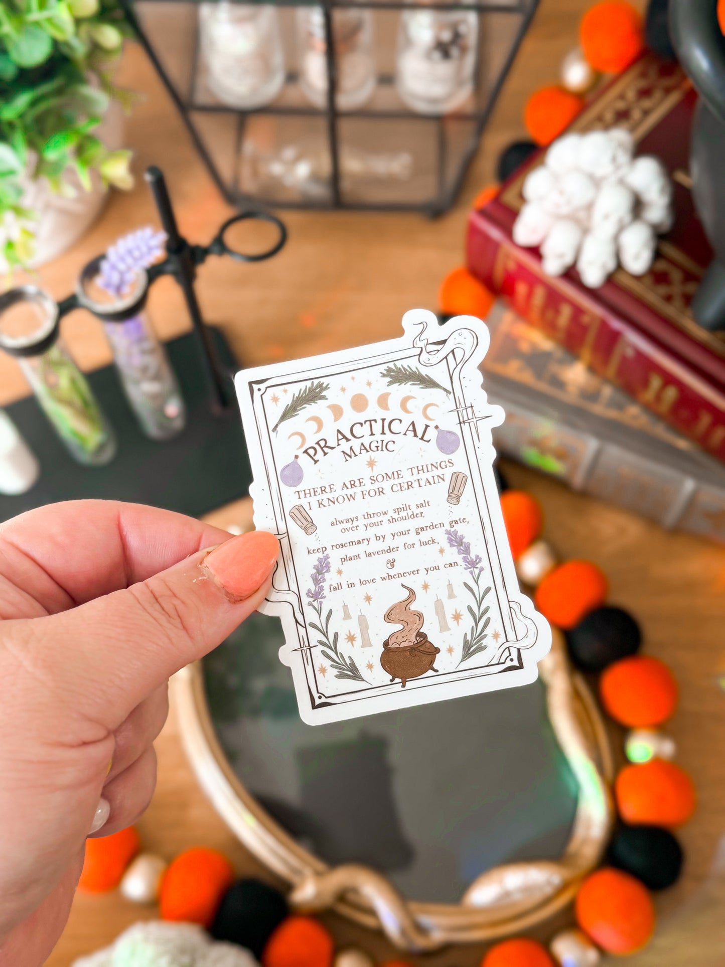 Practical Magic Spell Page Glossy Vinyl Sticker