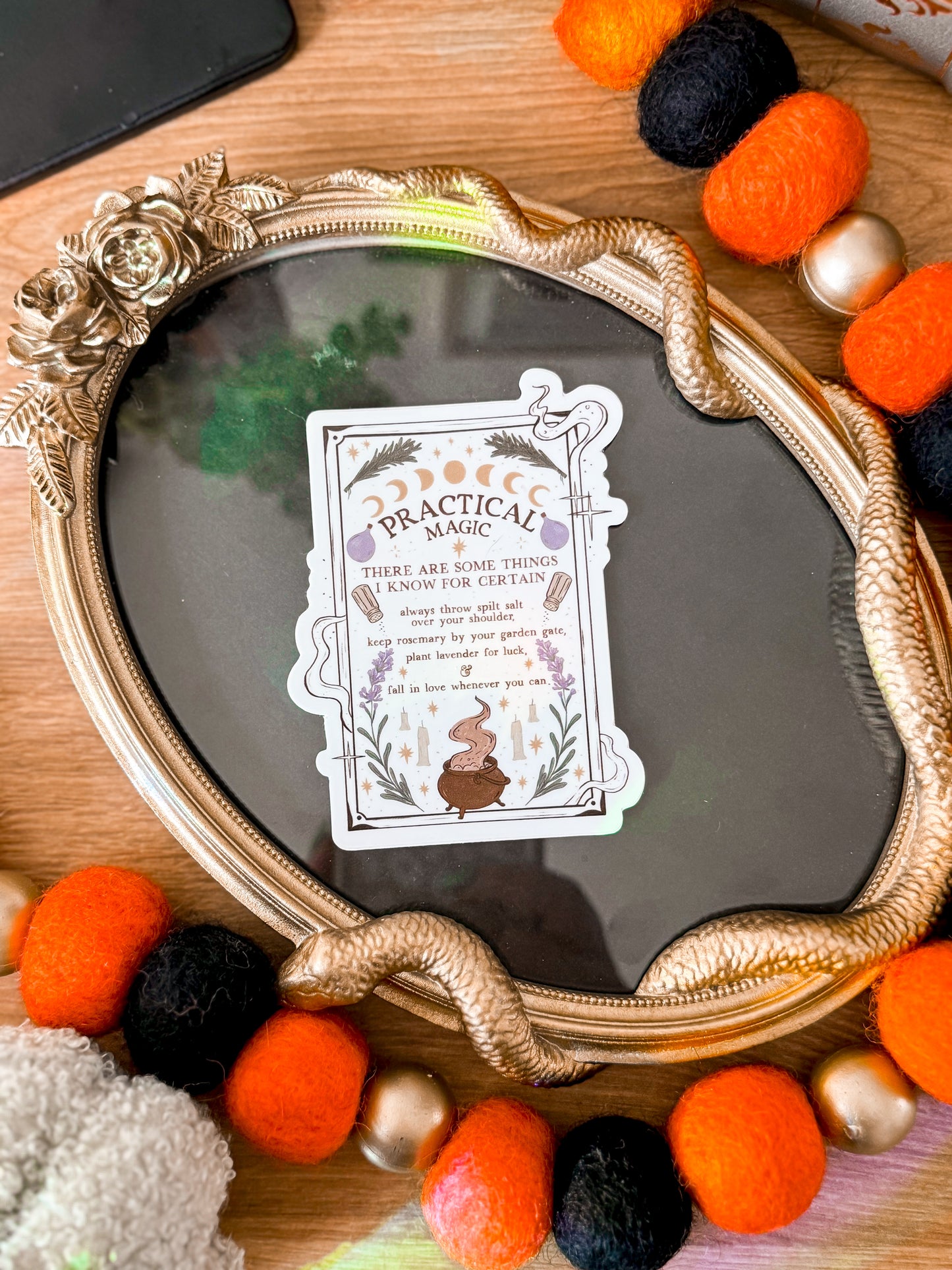 Practical Magic Spell Page Glossy Vinyl Sticker