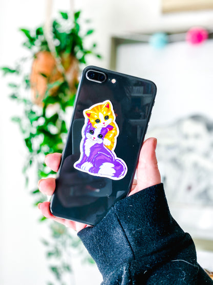 LF Playtime and Sunflower Cats Kitty Vinyl Sticker