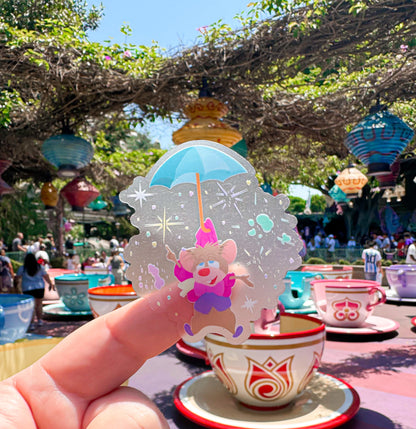 Teacup Mouse Vinyl Sticker