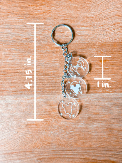 Mickey Ears Cascading Charm Keychain (SAMPLE)