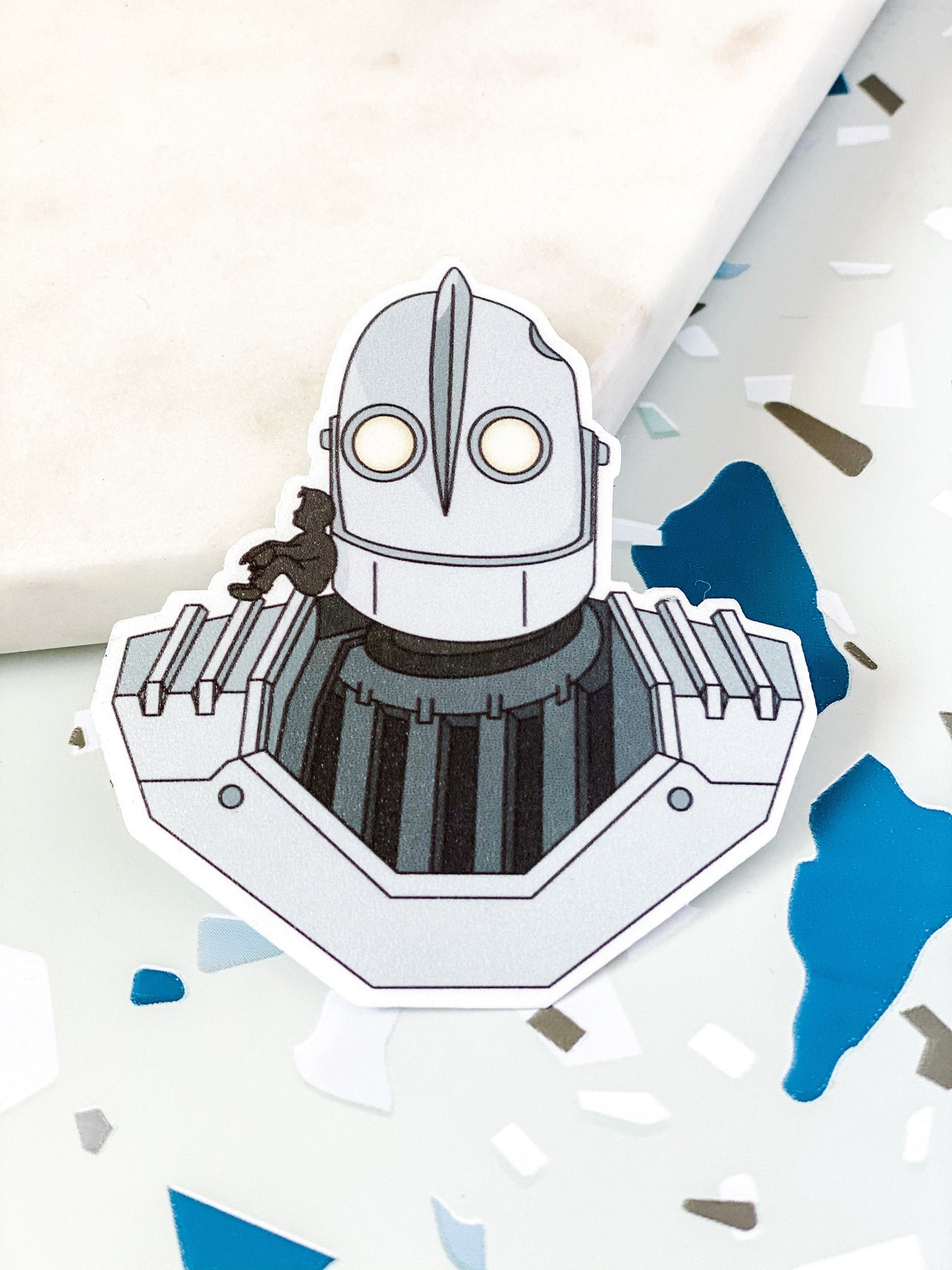 Iron Giant and Hogarth Vinyl Sticker