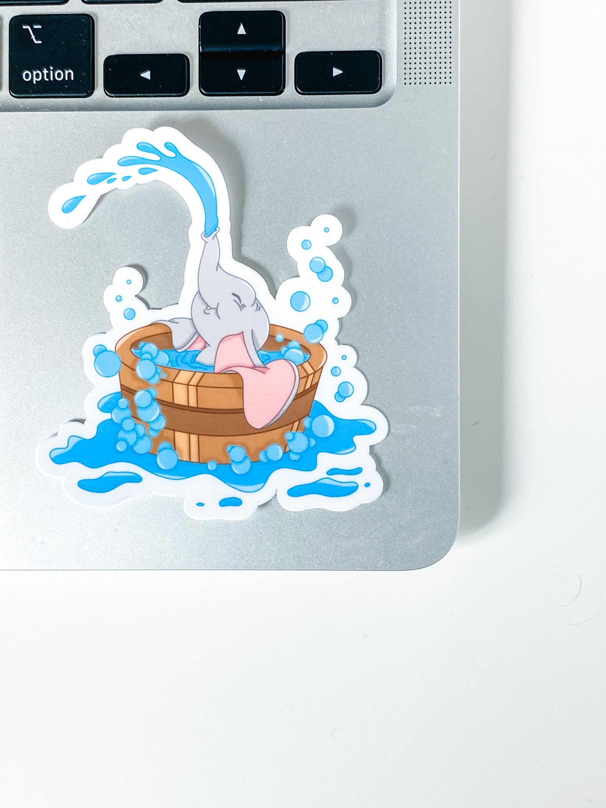 Baby Dumbo in Bath Vinyl Sticker