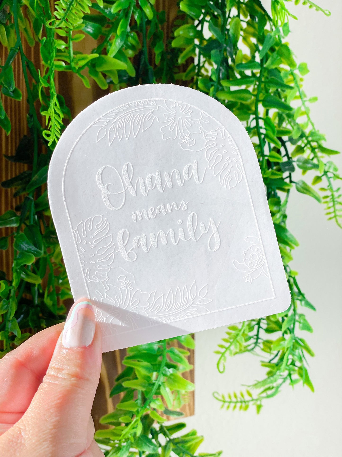 Ohana Means Family Suncatcher Sticker