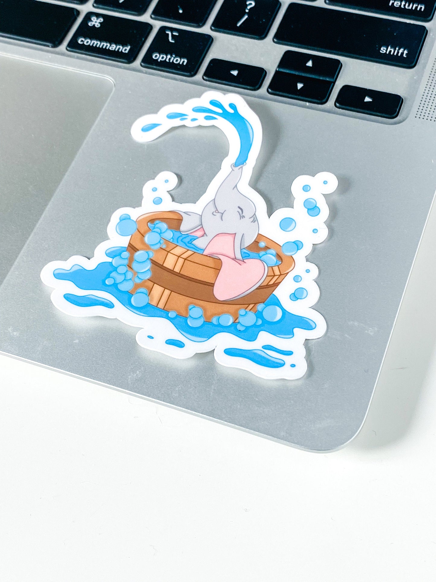Baby Dumbo in Bath Vinyl Sticker