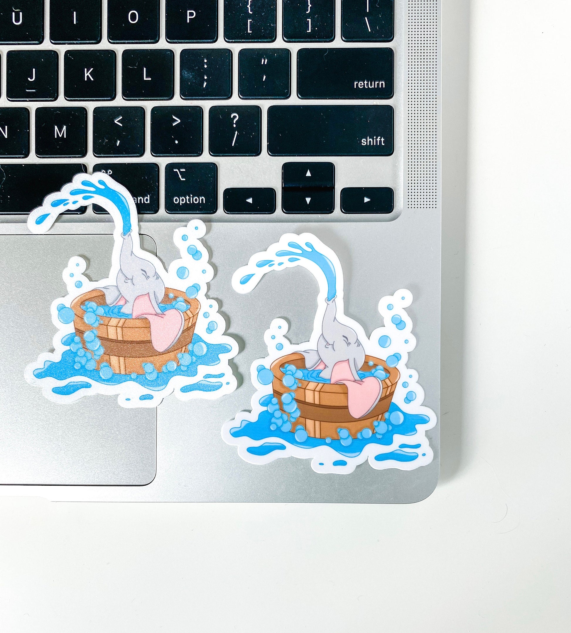 Baby Dumbo in Bath Vinyl Sticker