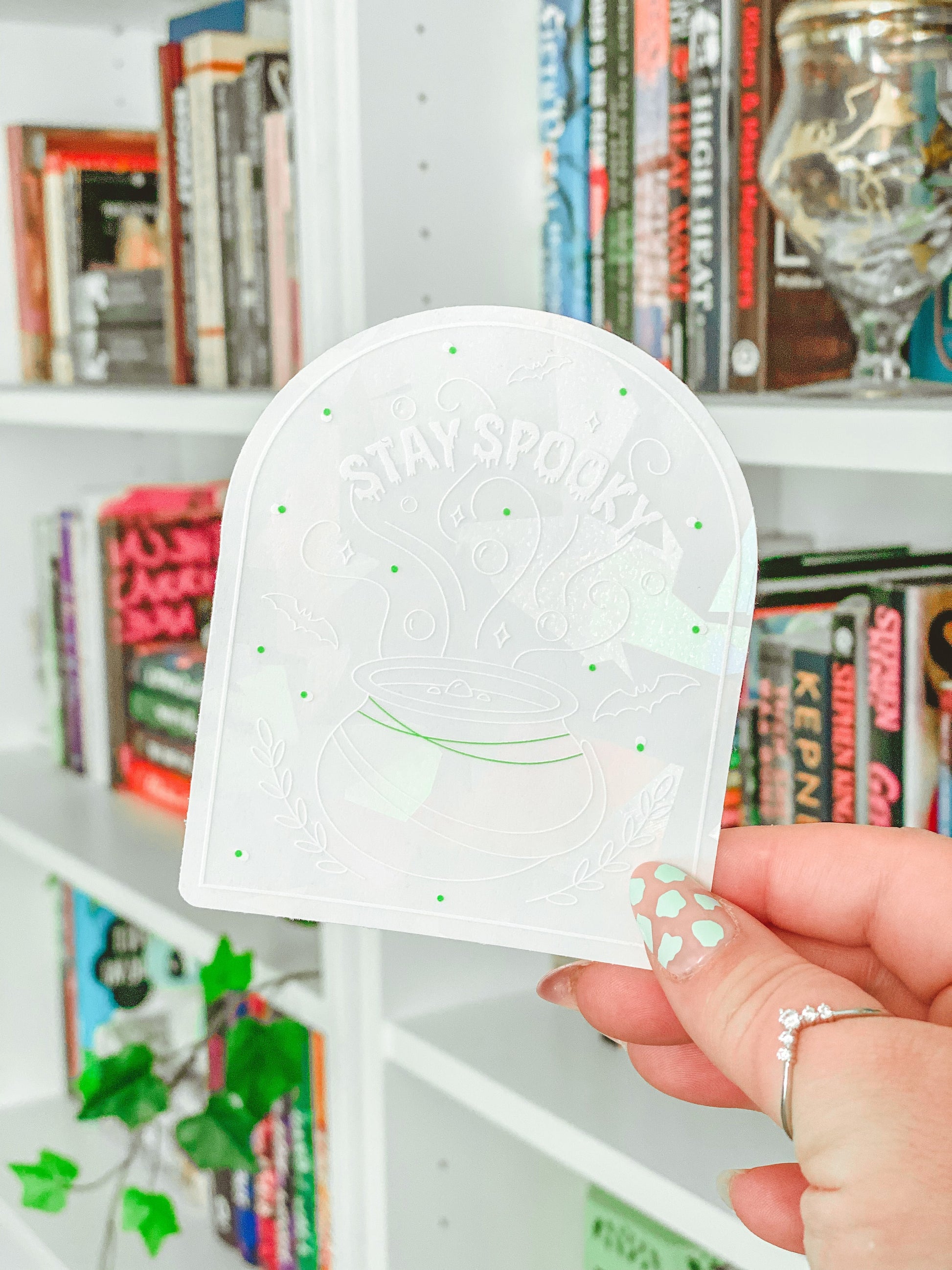 Stay Spooky Cauldron Suncatcher Sticker