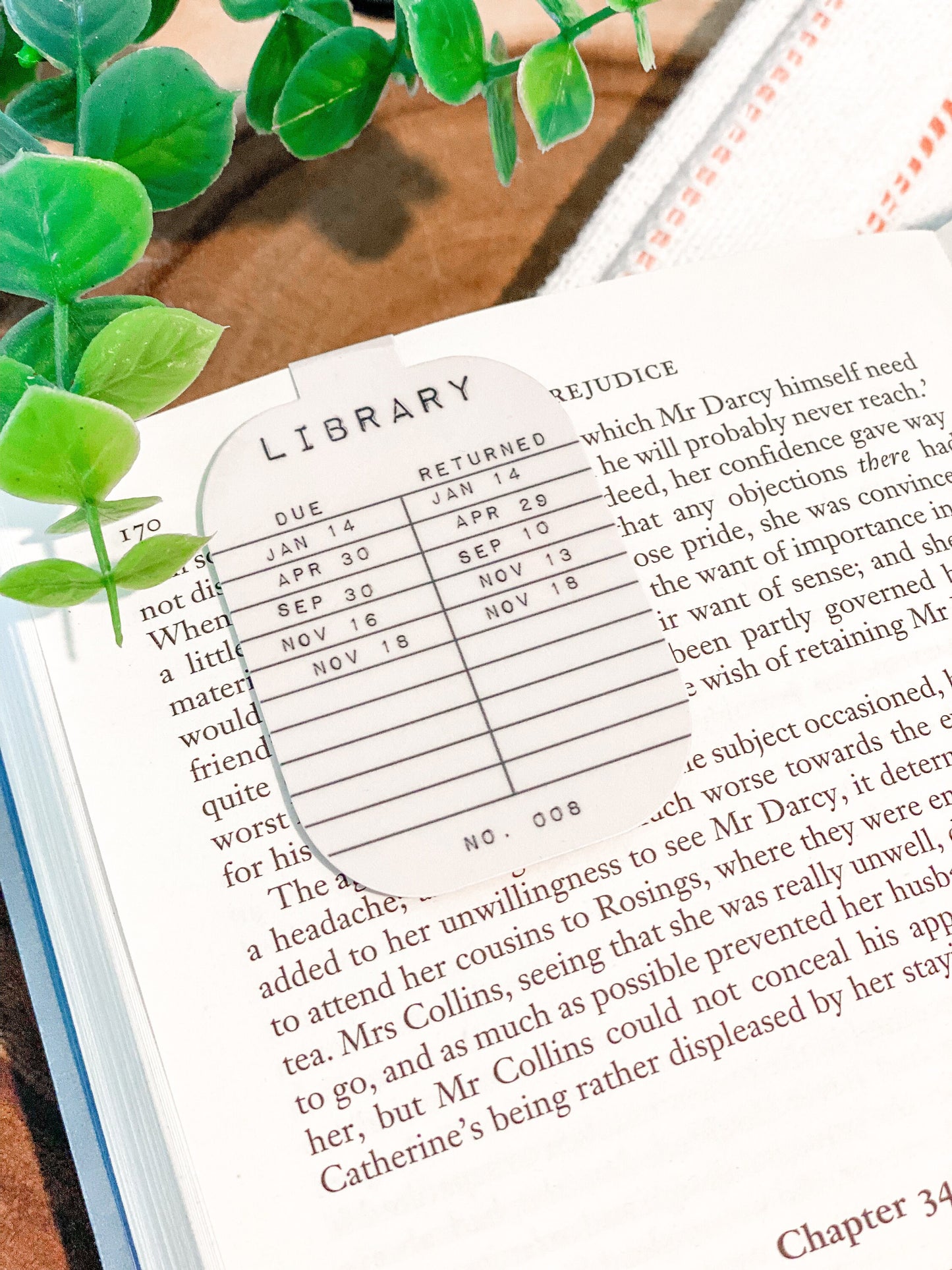 Library Card Magnetic Bookmark