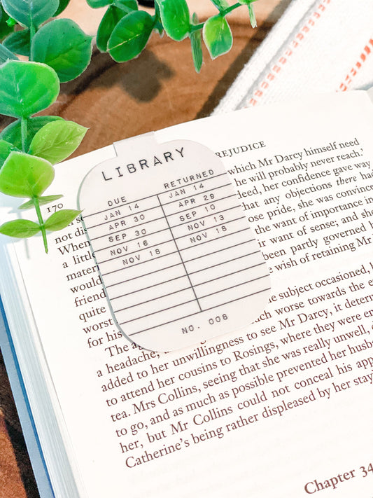 Library Card Magnetic Bookmark