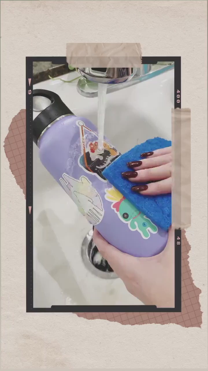 Baby Dumbo in Bath Vinyl Sticker – Matte/Glossy Sticker for Kindle, Tumbler, Phone Cases, Laptop, and Skateboard